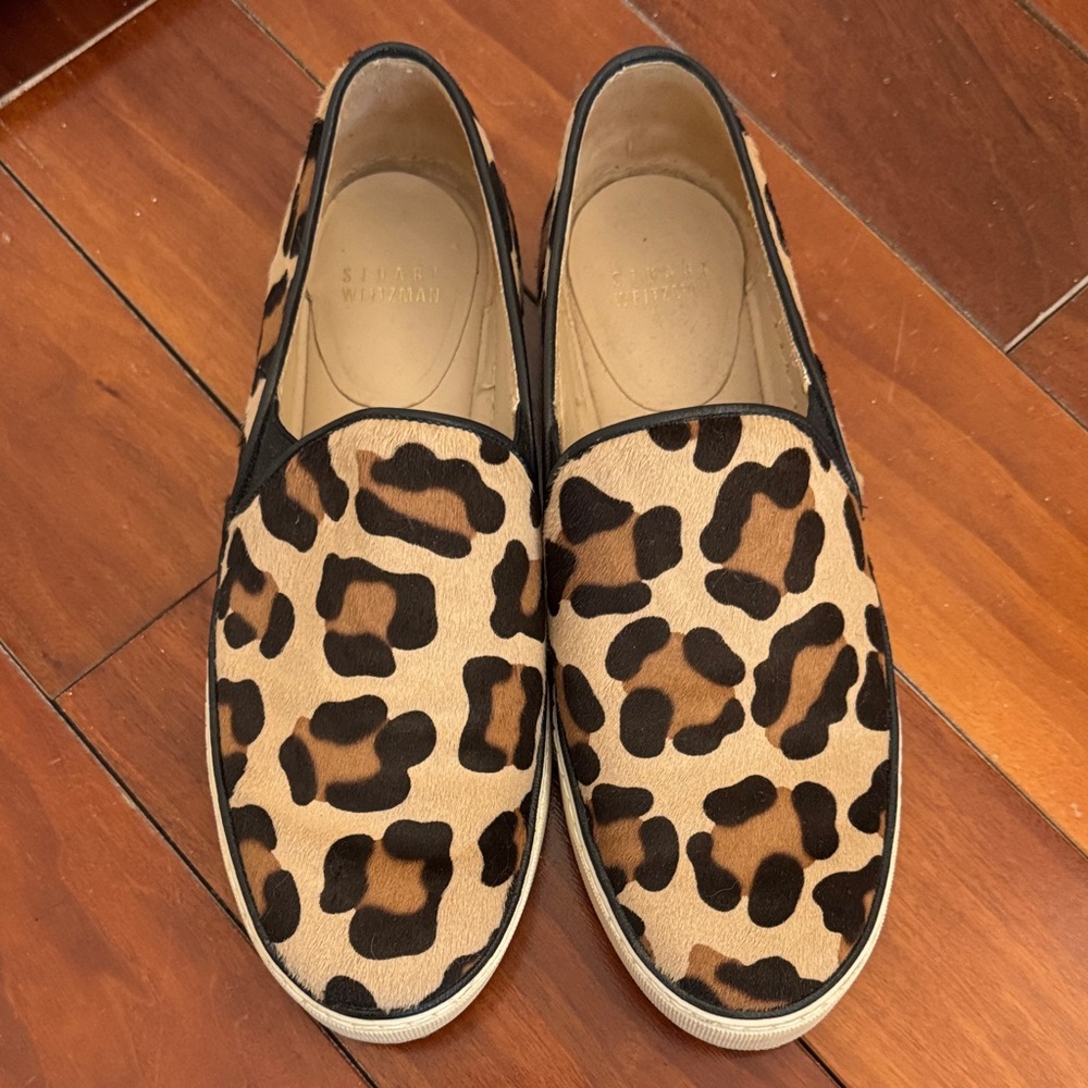 Stuart Weitzman leopard calf hair sneakers